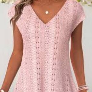 Ashley Blue Pink Lace Tank Top